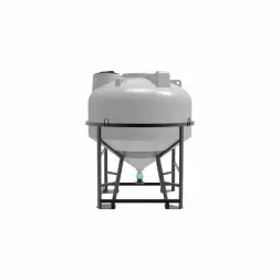 Емкость ЦКТ 3000 л с патрубком 160мм с фланцем под плотность до 1,2 г/см3 белая в обрешетке