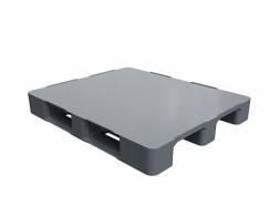 Паллет (поддон) пластиковый сплошной на 3-х полозьях, 1200х1000х150 мм, серый [02.103F.91.C3]