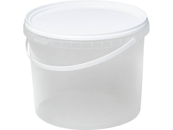 Ведро пластиковое с крышкой и контрольным замком, 5 л, прозрачный [5101]