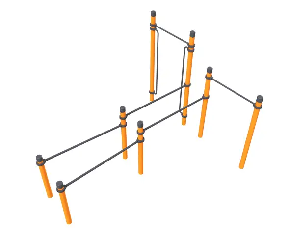 2 турника, брусья стандарт, брусья разноширокие и вертикальные поручни для ОВ «Исполин»