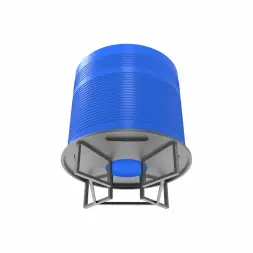 Емкость ЭВЛ 5000 л под плотность до 1,2 г/см3 синяя на основании для полного слива F