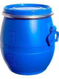 Бочка пластиковая с крышкой, металлическим обручем и ручками, 20 л, синий [БП 20]