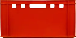 Ящик пластиковый сплошной Е3 (евроформат), 600x400x300 мм, 61 л, красный [210]