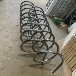 Велопарковка из нержавеющей стали «Спираль» 7 мест