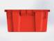 Ящик пластиковый пищевой конусный перфорированный, 600х400х200 мм, красный [12.433.99.PE.R]