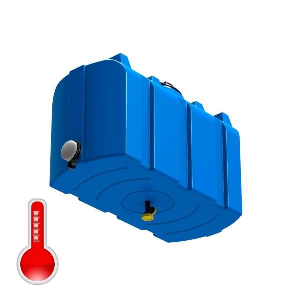 Бак пластиковый для летнего душа Полимер-Групп R 200 л с подогревом, черный [DR200S112]