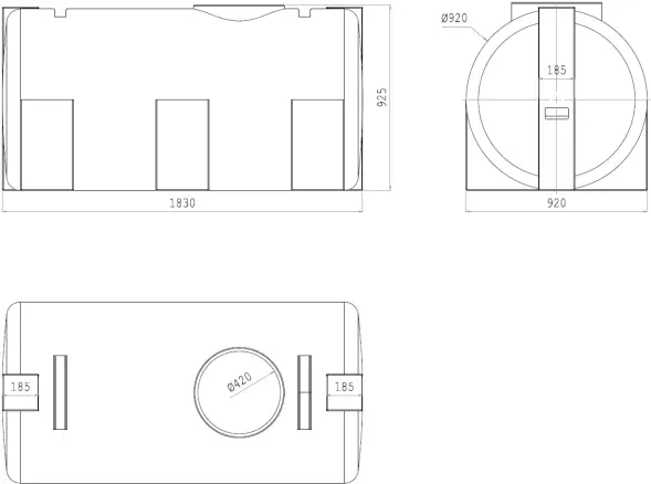 Емкость горизонтальная 1250л