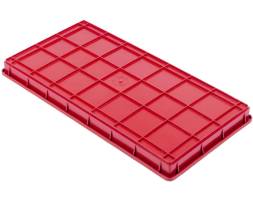 Ящик (лоток) пластиковый прямоугольный сплошной, 625х325х45 мм, красный [62532545-00]