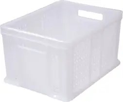 Ящик пластиковый перфорированный, 400×300×230 мм, 21.6 л, чёрный [703.02.01]