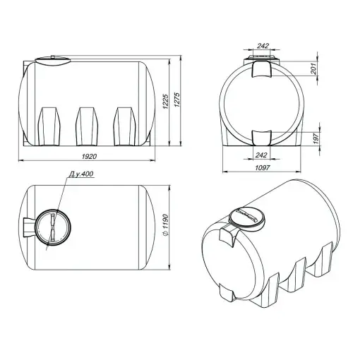 Емкость КАС 2000 H красный