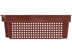 Ящик пластиковый перфорированный, 600x400x200 мм, 48 л, красный [102]
