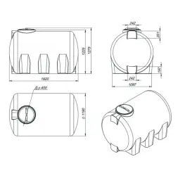 Емкость КАС 2000 H с откидной крышкой красный