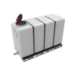 Емкость KR 4000л с 2 патрубками 90 и 63 мм белая с откидной крышкой в обрешетке (полный слив)