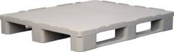Паллет (поддон) пластиковый гигиенический усиленный cплошной на 3-х полозьях, 1200х1000х160 мм, серый [IR 1210-3R-G-H]