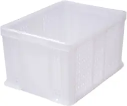 Ящик пластиковый перфорированный, 400×300×230 мм, 21.6 л, белый [703.02.02 м]