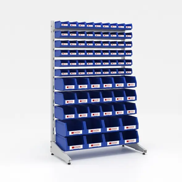 Стеллаж односторонний L1500 №31 (1425х940х500) светло-серый