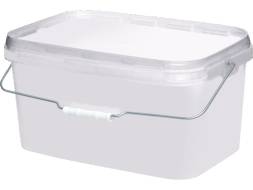Ведро пластиковое прямоугольное с белой крышкой и ручкой, 11 л, ВПпр 11 [5112]