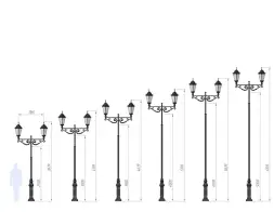 Фонарный Столб С-06-2 со светильниками 4,139 м