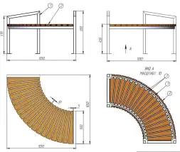 Скамейка стальная «Квадрант» без спинки Стандарт 1050 мм