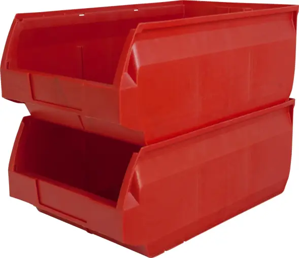 Ящик (лоток) пластиковый сплошной, 500x310x200 мм, 31 л, красный [5005]