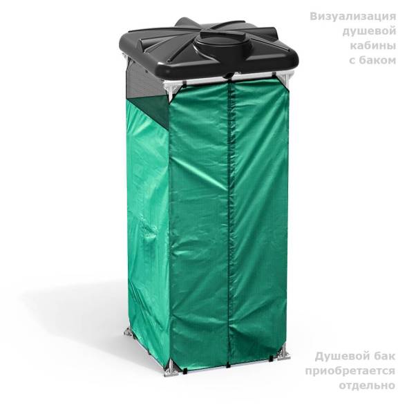 Бак пластиковый для летнего душа РОСА 130 л с подогревом, черный [DRS130S112]