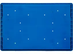 Ящик перфорированный 594x396x280 мм, 51 л, голубой