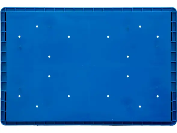 Ящик перфорированный 594x396x280 мм, 51 л, голубой