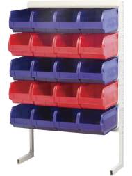 Стойка (стеллаж) односторонняя для хранения мелких предметов, 1000х400х1500 мм, 20 ящиков (5004), синий [7010-5004]