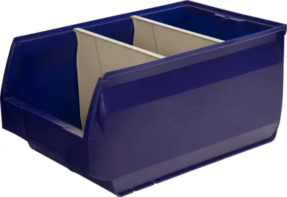 Ящик (лоток) пластиковый сплошной, 500x310x250 мм, 38.75 л, синий [5006]
