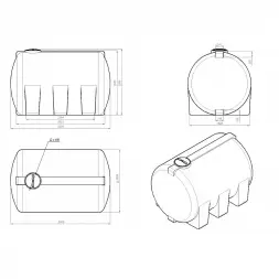 Емкость для хранения жидких минеральных удобрений (КАС, ЖКУ и др) 8000 H с откидной крышкой красный
