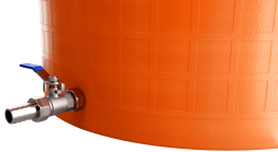 Бочка пластиковая садовая с краном 3/4" из латуни для дождевой воды и полива, 300л, терракотовый [353]