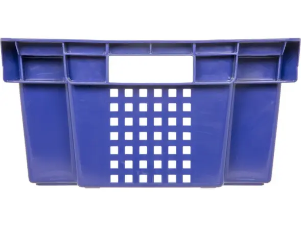 Ящик пластиковый перфорированный, 600x400x200 мм, 48 л, синий [102-1]
