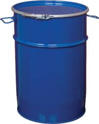 Бочка металлическая (стальная) с крышкой-обруч и ручками, 50 л, синий [БСЗ 50о]