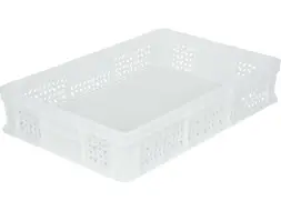 Ящик пластиковый перфорированный, 600x400x120 мм, 22 л, белый [704.01.02 м]
