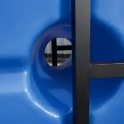 Емкость ST 2000л с патрубками 100мм с откидной крышкой синяя в обрешетке