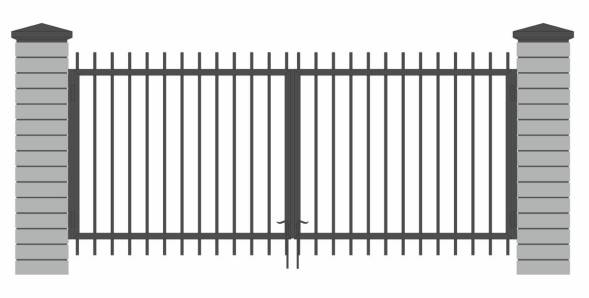 Распашные металлические ворота РВ-2, 4000x2000 мм