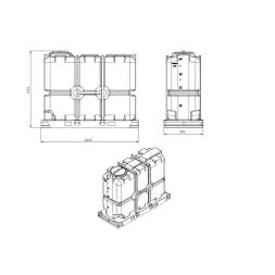 Емкость ST 2000л синяя в обрешетке