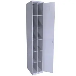 Металлический шкаф ХПГ 12 для СИЗ и противогазов 1800х300х400 мм с дверью Светло-серый