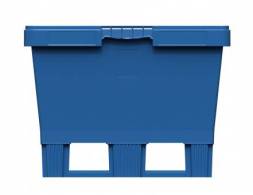Контейнер пластиковый вкладываемый на полозьях INSTORE, 800х600х320 мм, синий [KVR 8634]