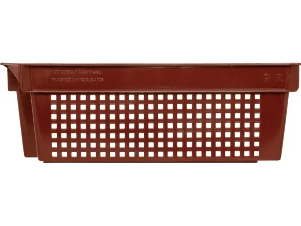 Ящик пластиковый перфорированный, 600x400x200 мм, 48 л, красный [102-У]