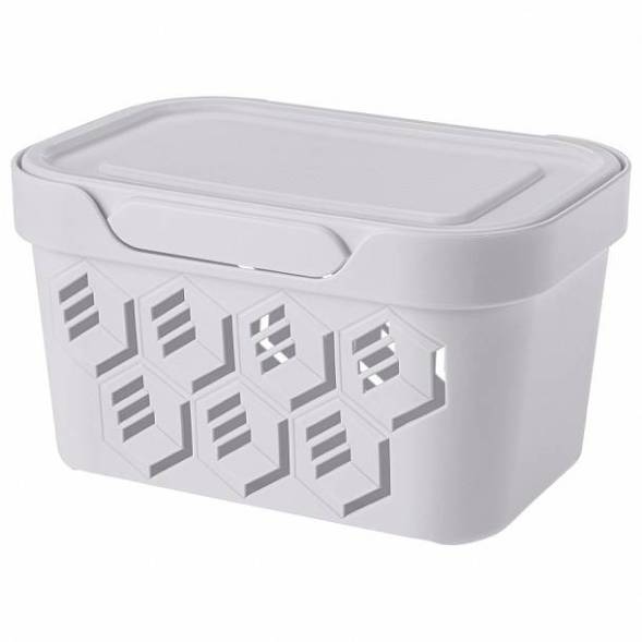 Ящик с крышкой универсальный Deluxe, 1,9л, светло-серый