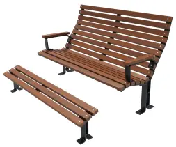 Скамейка стальная «Лакус» 2,0 м (с подставкой для ног)