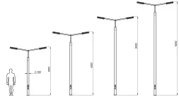 Стальной фонарный столб «Поло2-Э» со светильником 3,2 м (80 Вт)