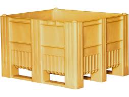 Крупногабаритный сплошной пластиковый контейнер на полозьях Big Box, 1200х1000х740 мм, желтый [12001000740-00]