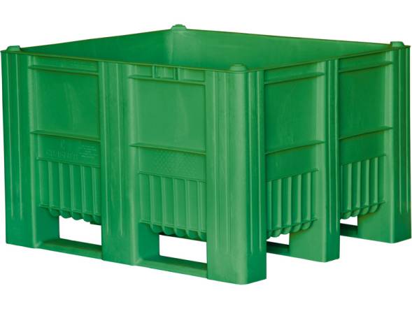 Крупногабаритный сплошной пластиковый контейнер на полозьях Big Box, 1200х1000х740 мм, зеленый [12001000740-00]