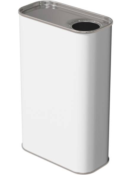 Канистра металлическая прямоугольная с отверстием под берикап 32мм, 1 л, белый [5128]