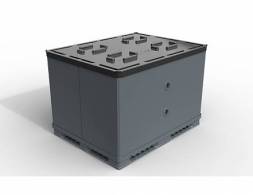 Крупногабаритный разборный пластиковый контейнер Polybox, 1470х1140x1265 мм, серый [PolyBox900]