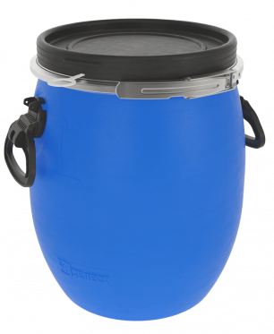 Бочка пластиковая с металлическим обручем и ручками, 20 л, синий [БП20.02/04]
