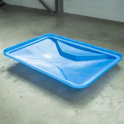 Ванна пластиковая пищевая с крышкой KN, 600 л, 1.5 г/см³, HDPE, синий [121207.0600.601.001]