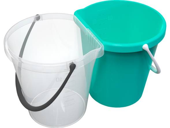 Система многофункциональная Два ведра 12л+12л прозрачный мятный